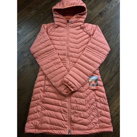 NWT Columbia Powder Lite Mid Jacket Omni-Heat Coral Women’s Size Medium $200 - Picture 1 of 9
